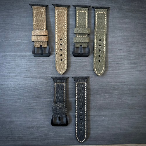 Cinturino orologio tela pelle - cinturino,